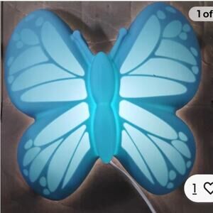 NWT Ikea Upplyst blue butterfly led wall light lamp sealed nightlight kids room